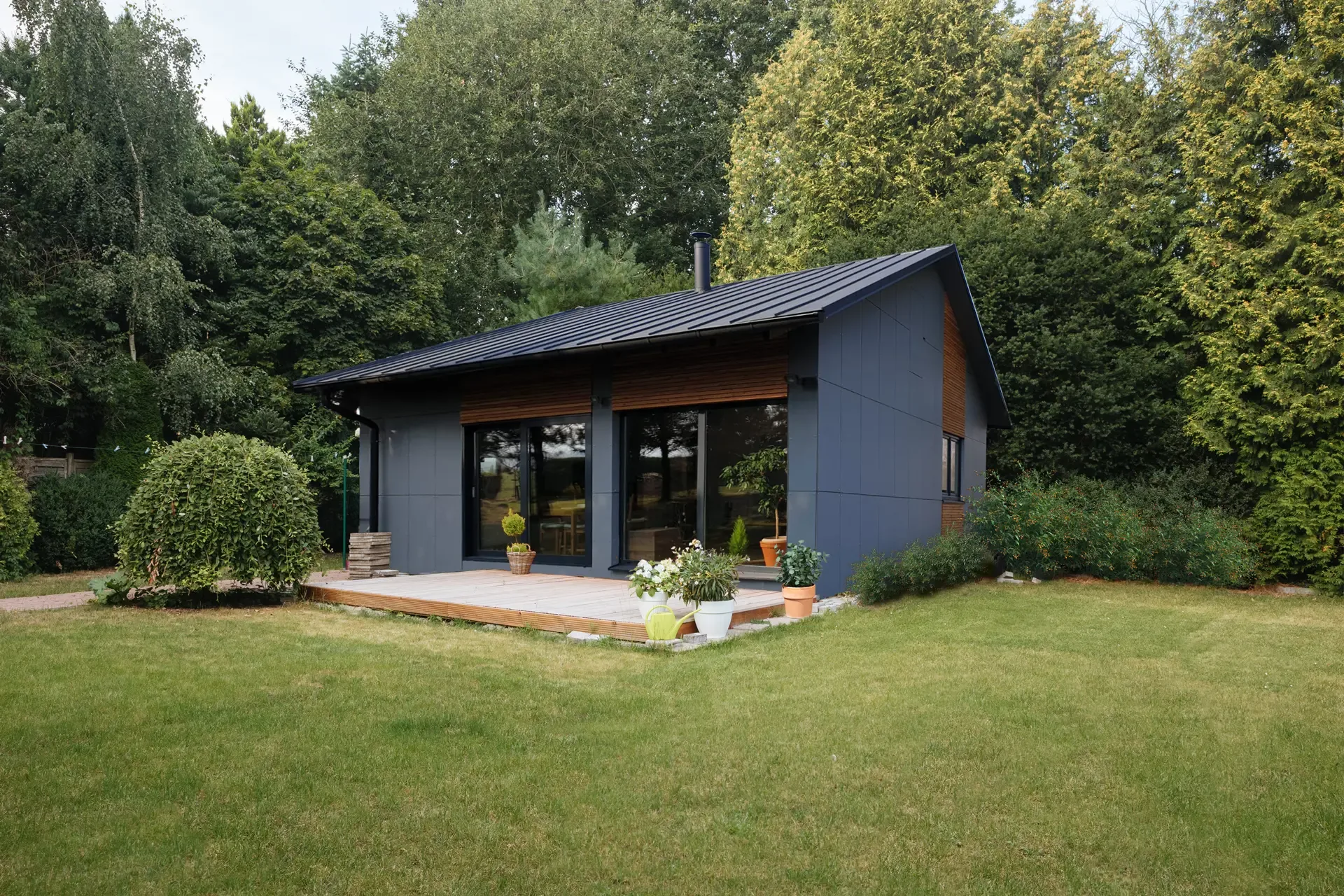 Jednomodulový 54 m² sedlová střecha (Kostka)